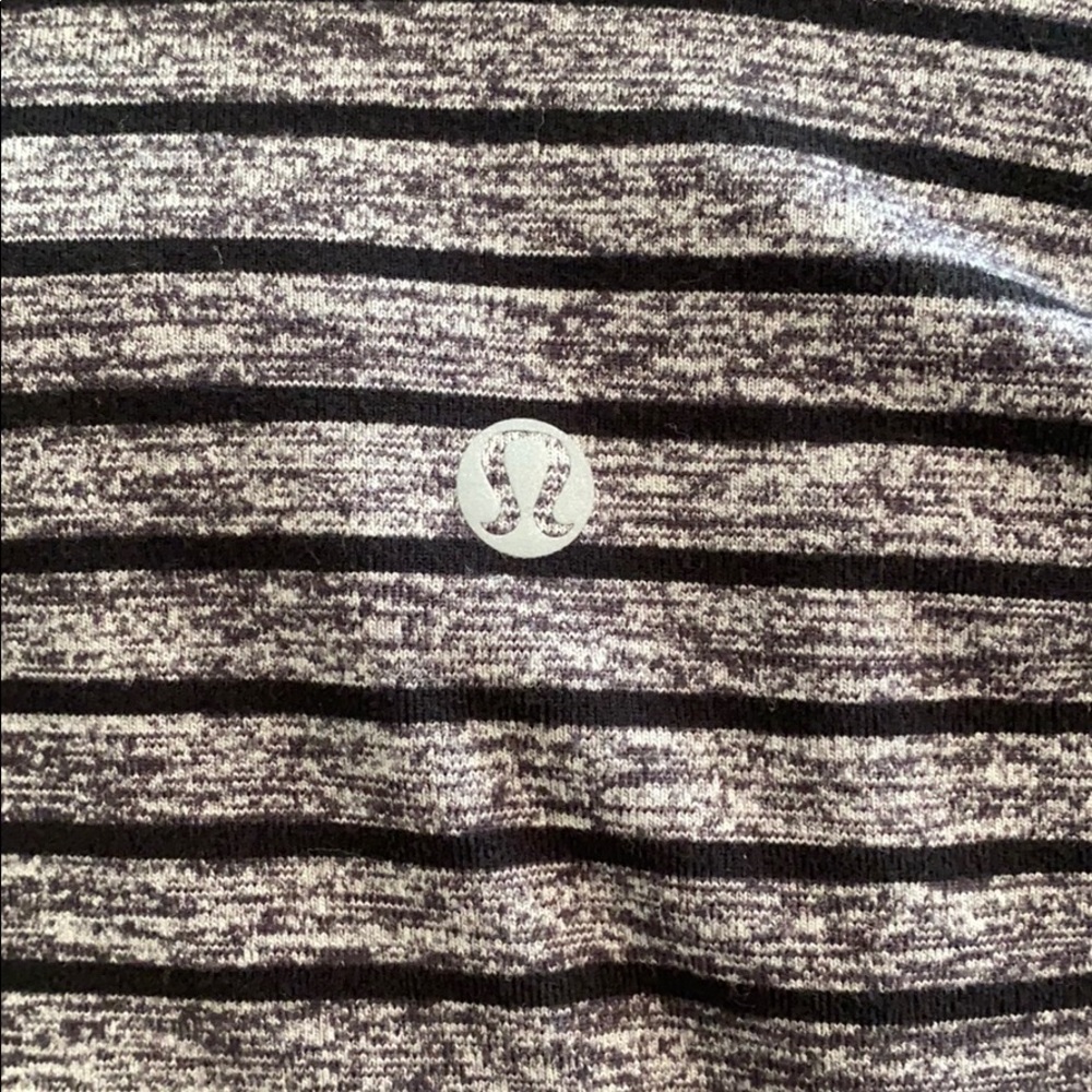 Heathered Grey & Black Striped Lululemon Pullover - Picture 3 of 3